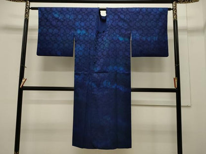 平和屋着物＃道中着 リバーシブル 草花地紋 暈し染め ロング丈 正絹 逸品 CAAW4822dy