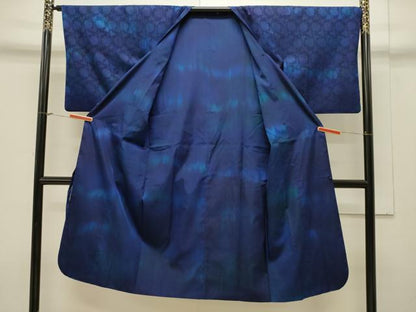 平和屋着物＃道中着 リバーシブル 草花地紋 暈し染め ロング丈 正絹 逸品 CAAW4822dy