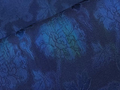 平和屋着物＃道中着 リバーシブル 草花地紋 暈し染め ロング丈 正絹 逸品 CAAW4822dy