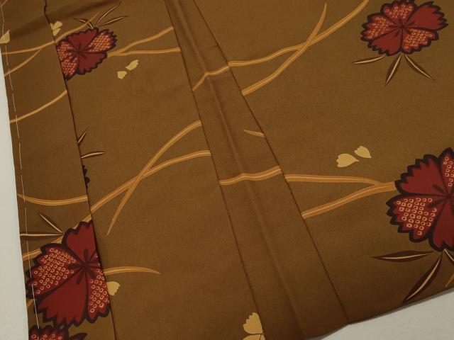 平和屋着物＃長羽織　草花文　洗える着物　未使用　CAAW4827dy