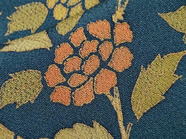 平和屋着物∞道行コート 草花文 鬼しぼ縮緬 正絹 逸品 CAAW4831dy