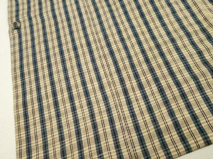 平和屋着物＃道行コート　紬地　格子柄　正絹　逸品　CAAW4834dy