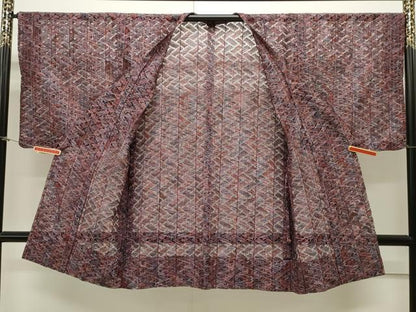 平和屋着物▽道行コート スリーシーズン 春夏秋 塵除け 吉祥文 ロング丈 正絹 逸品 CAAW4840dy