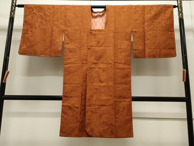 平和屋着物∞道行コート 陶器更紗花文 ロング丈 正絹 逸品 CAAW4848dy