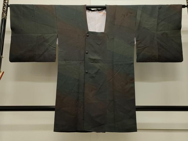 平和屋着物∞道行コート 流水舞蝶文 ロング丈 正絹 逸品 CAAW4850dy