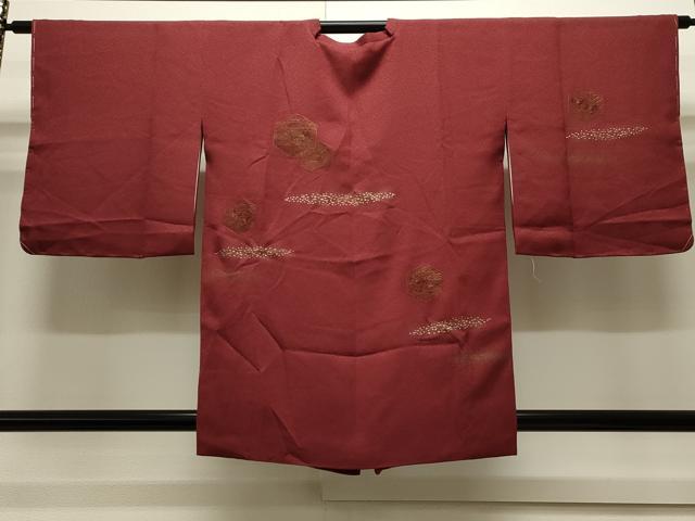 平和屋着物∞中国三大刺繍 スワトウ刺繍 道行コート 亀甲花文 金彩 正絹 逸品 CAAW4856dy