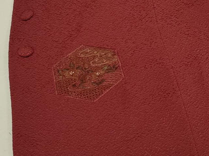 平和屋着物∞中国三大刺繍 スワトウ刺繍 道行コート 亀甲花文 金彩 正絹 逸品 CAAW4856dy