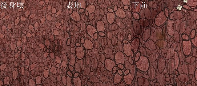平和屋着物∞道行コート　ふくれ織　舞蝶文　ロング丈　正絹　逸品　CAAW4860dy