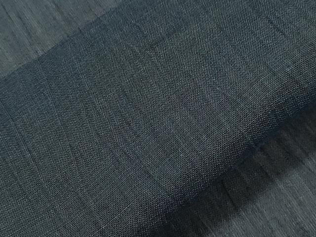 平和屋着物＊夏物　男性　小千谷ちぢみ　鉄御納戸色　麻　逸品　CAAW4864dy