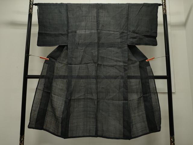 平和屋着物＊夏物 男性 石川県指定無形文化財 能登上布 本麻手織上布 縞 麻 逸品 CAAW4866dy