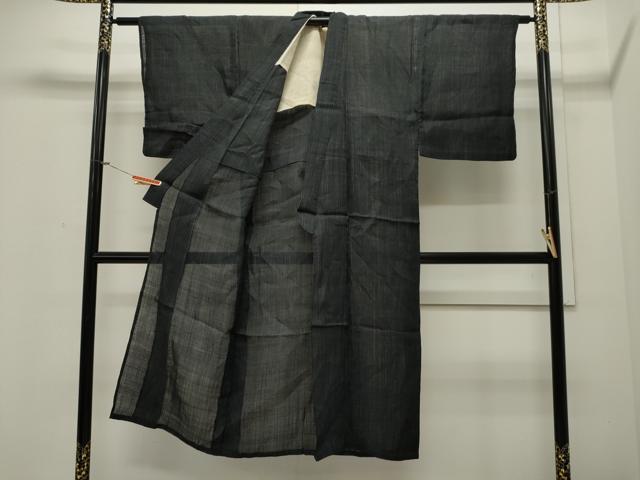 平和屋着物＊夏物 男性 石川県指定無形文化財 能登上布 本麻手織上布 縞 麻 逸品 CAAW4866dy