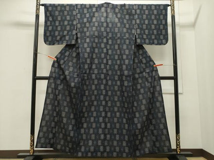 平和屋着物▽上質な紬 単衣 吉祥文 正絹 逸品 未使用 CAAW4874dy