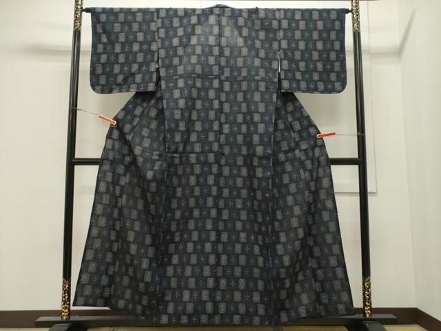 平和屋着物▽上質な紬 単衣 吉祥文 正絹 逸品 未使用 CAAW4874dy
