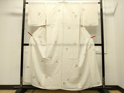 平和屋着物＊夏物　小紋　絽　草木文　正絹　逸品　CAAW4890dy