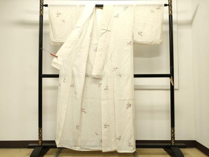 平和屋着物＊夏物　小紋　絽　草木文　正絹　逸品　CAAW4890dy