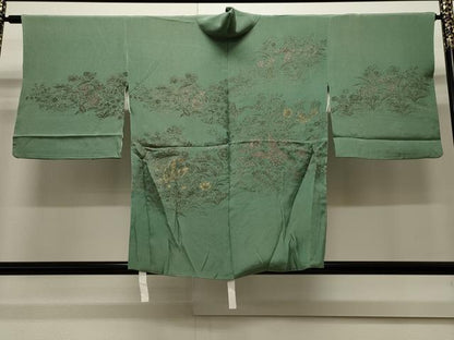 平和屋着物∞道中着 寿光織 花蝶文 金糸 正絹 逸品 CAAW4901dy