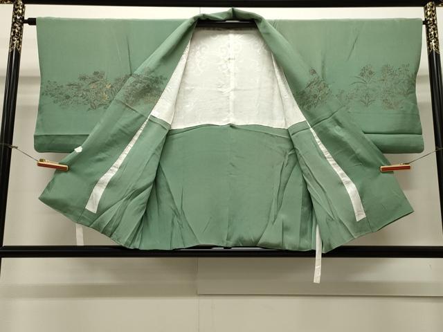 平和屋着物∞道中着 寿光織 花蝶文 金糸 正絹 逸品 CAAW4901dy
