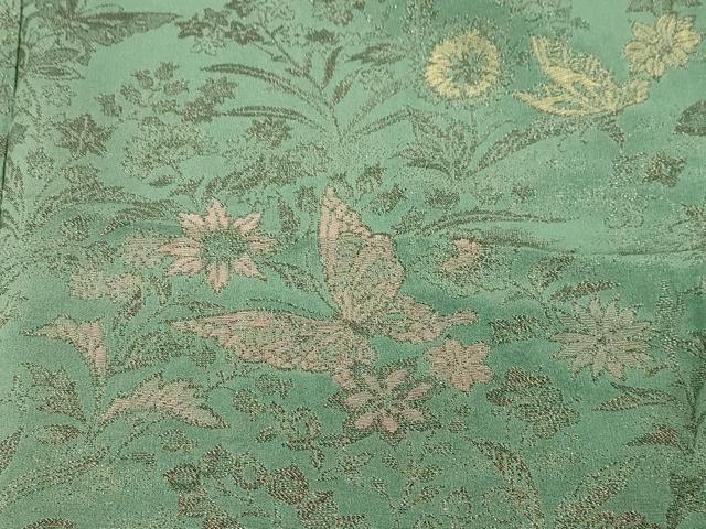 平和屋着物∞道中着 寿光織 花蝶文 金糸 正絹 逸品 CAAW4901dy
