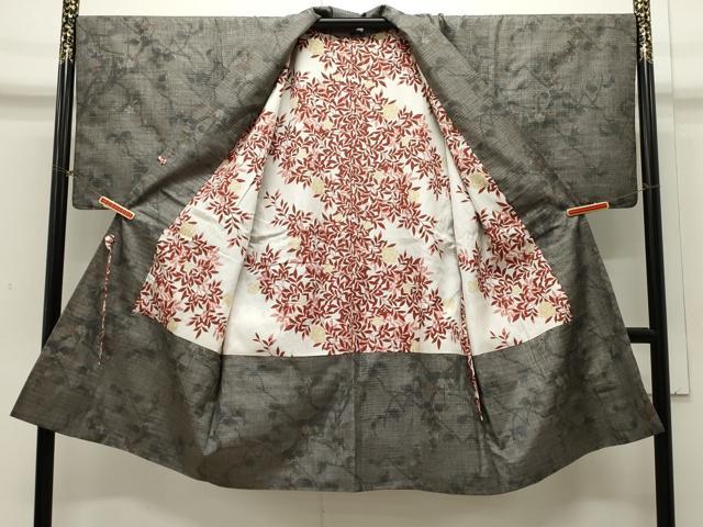 平和屋着物＃本場大島紬 道中着 7マルキ 枝花文 ロング丈 正絹 逸品 CAAW4907dy