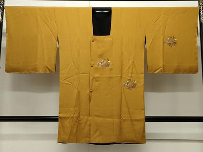 平和屋着物＃中国三大刺繍　スワトウ刺繍　道行コート　リバーシブル　雪輪文箱花文　ロング丈　正絹　逸品　未使用　CAAW4916dy