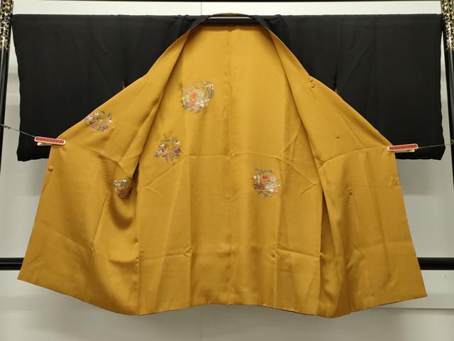 平和屋着物＃中国三大刺繍　スワトウ刺繍　道行コート　リバーシブル　雪輪文箱花文　ロング丈　正絹　逸品　未使用　CAAW4916dy