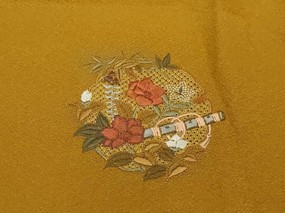 平和屋着物＃中国三大刺繍　スワトウ刺繍　道行コート　リバーシブル　雪輪文箱花文　ロング丈　正絹　逸品　未使用　CAAW4916dy