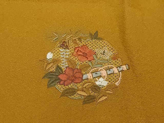 平和屋着物＃中国三大刺繍　スワトウ刺繍　道行コート　リバーシブル　雪輪文箱花文　ロング丈　正絹　逸品　未使用　CAAW4916dy