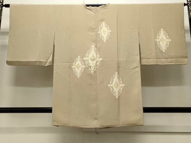 平和屋着物＃道行コート　菱花文　金彩　正絹　逸品　CAAW4917dy