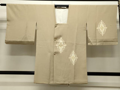 平和屋着物＃道行コート　菱花文　金彩　正絹　逸品　CAAW4917dy