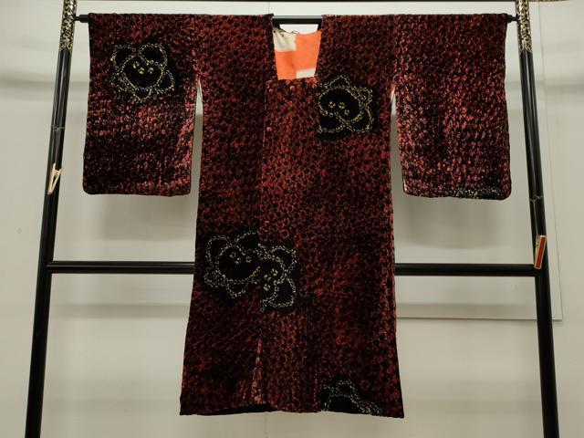 平和屋着物∞道行コート ベロア 橘文 ロング丈 CAAW4923dy