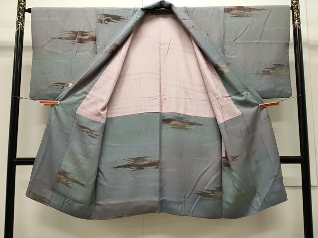 平和屋着物＃道中着 ビロード 霞文 暈し染め ロング丈 正絹 逸品 CAAW4926dy