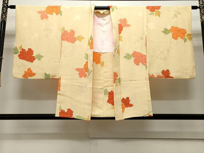 平和屋着物∞羽織 地紋起こし 舞花文 正絹 逸品 CAAW4953dy