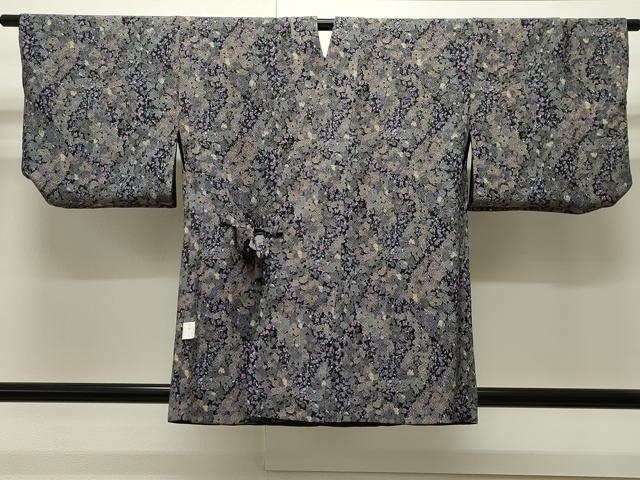 平和屋着物＃道中着　リバーシブル　黒地　洗える着物　CAAW4954dy
