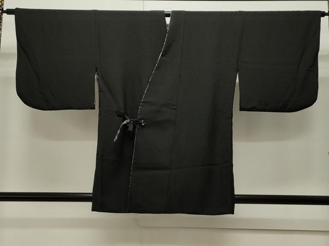 平和屋着物＃道中着　リバーシブル　黒地　洗える着物　CAAW4954dy