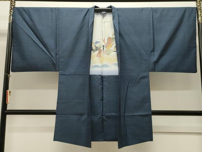 平和屋着物∞男性　本場大島紬　長羽織　100亀甲　総詰め　正絹　逸品　CAAW4959dy
