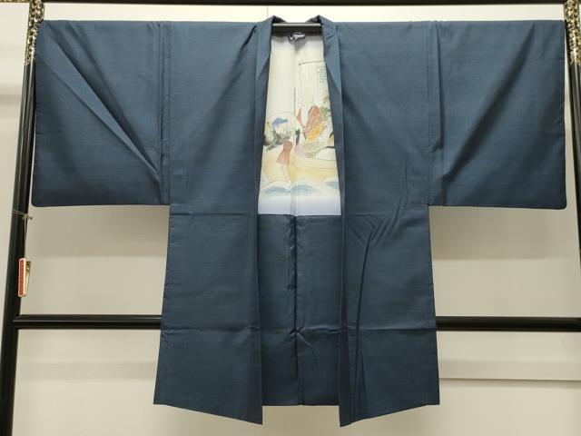 平和屋着物∞男性　本場大島紬　長羽織　100亀甲　総詰め　正絹　逸品　CAAW4959dy