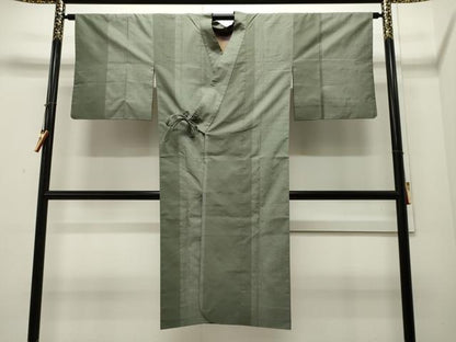 平和屋着物＃本場大島紬　道行コート　7マルキ　間道　ロング丈　正絹　逸品　CAAW4964dy