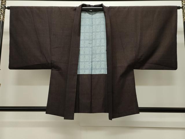 平和屋着物∞男性 羽織 紬地 霞文 高島屋扱い 正絹 逸品 CAAW4970dy