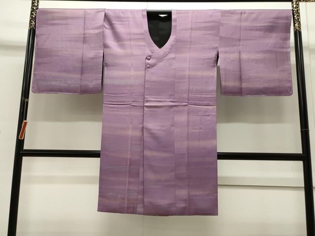 平和屋着物＃道行コート　リバーシブル　霞文　ロング丈　正絹　逸品　未使用　CAAW4980dy