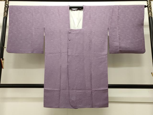 平和屋着物＃道行コート　吉祥地紋　浅紫色　ロング丈　正絹　逸品　CAAW4987dy