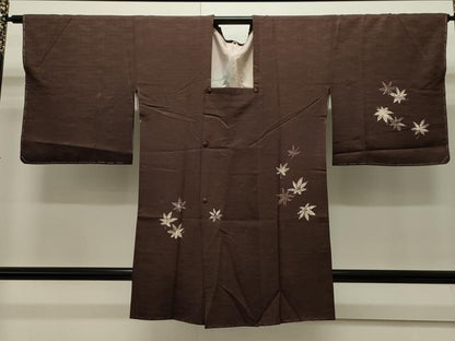 平和屋着物∞道行コート　舞葉文　正絹　逸品　CAAW4988dy