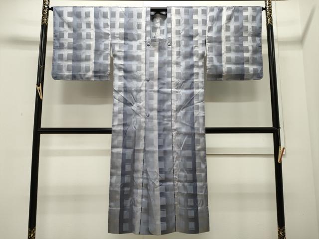 平和屋着物＃道行コート　雨コート　単衣　吉祥文　ロング丈　正絹　逸品　未使用　CAAW4993dy