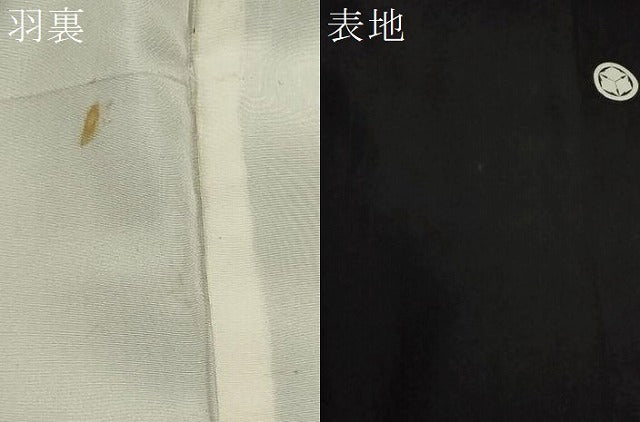 平和屋着物∞男性 黒紋付 長羽織 正絹 逸品 CAAW4994dy