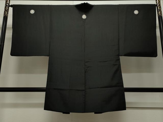 平和屋着物∞男性 黒紋付 長羽織 正絹 逸品 CAAW4994dy