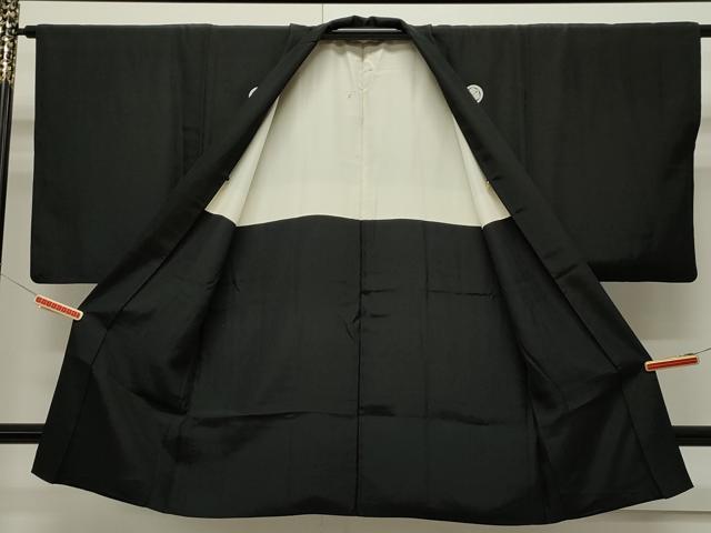 平和屋着物∞男性 黒紋付 長羽織 正絹 逸品 CAAW4994dy