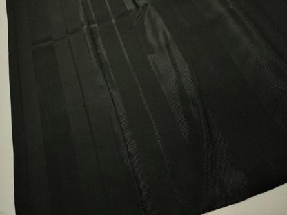 平和屋着物＃道中着　間道　黒地　ロング丈　正絹　逸品　CAAW4998dy