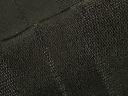 平和屋着物＃道中着　間道　黒地　ロング丈　正絹　逸品　CAAW4998dy