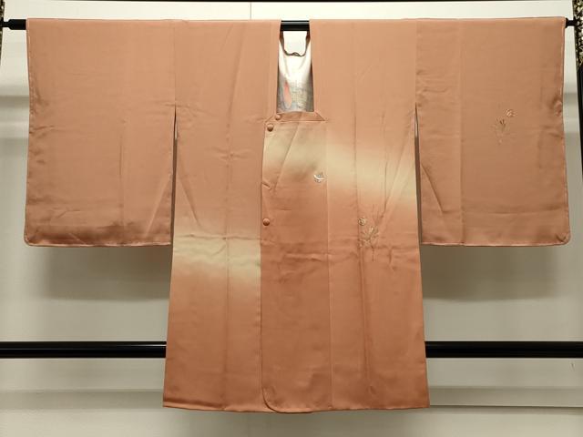 平和屋着物∞道行コート 総刺繍 駒刺繍 鈴 草木文 暈し染め 金糸 正絹 逸品 未使用 CAAW5002dy