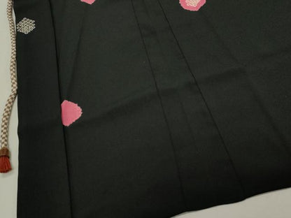 平和屋着物＃羽織　絞り　亀甲文　黒地　正絹　逸品　CAAW5005dy