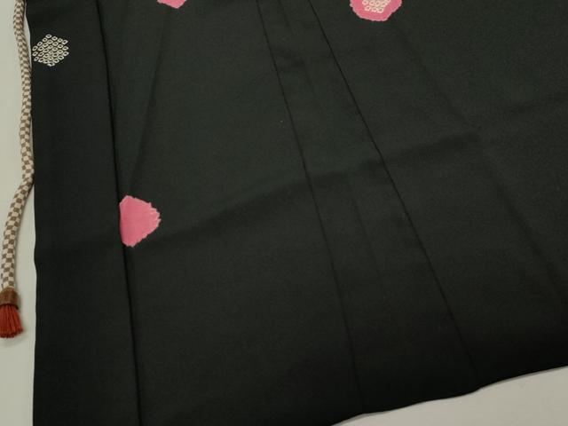 平和屋着物＃羽織　絞り　亀甲文　黒地　正絹　逸品　CAAW5005dy